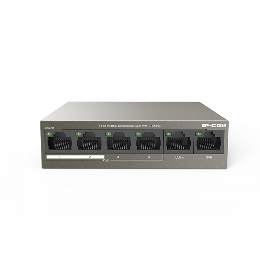 IP-Com F1106P-4-63W 5 Port 10/100MBPS Yönetilmeyen POE Masaüstü Switch