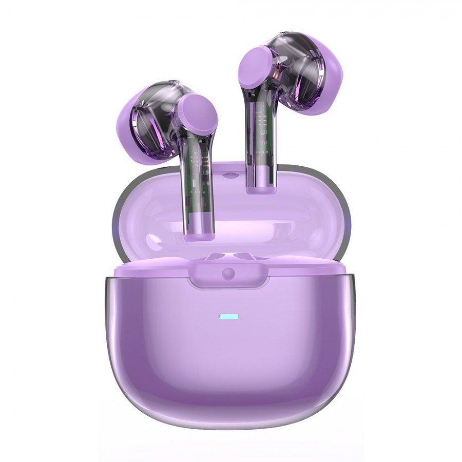 Wiwu T12 Transparent Design In-Ear Bluetooth Headset, Purple