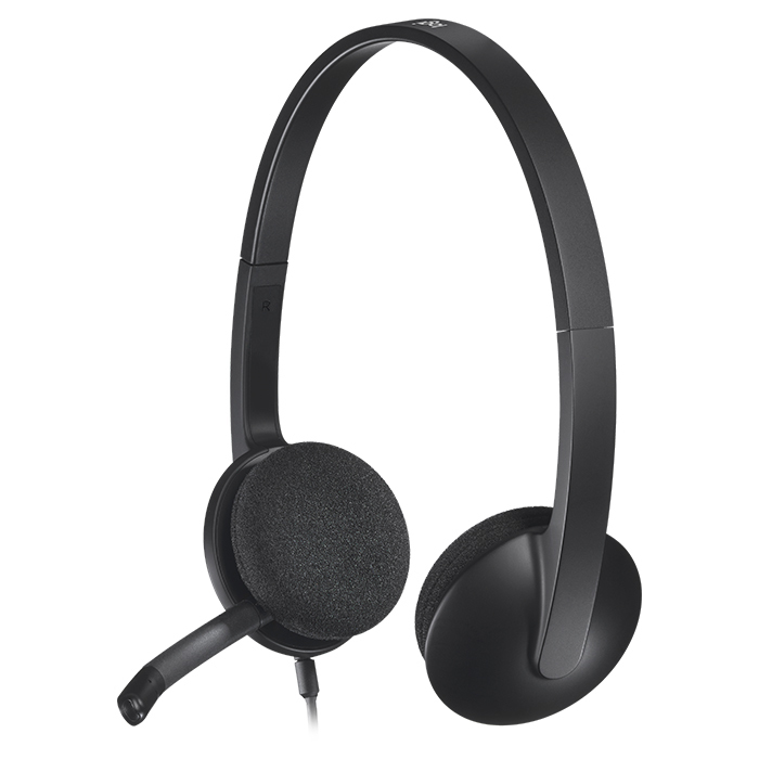 Logitech H340 981-000475 USB Wired Headset with Microphone, Black