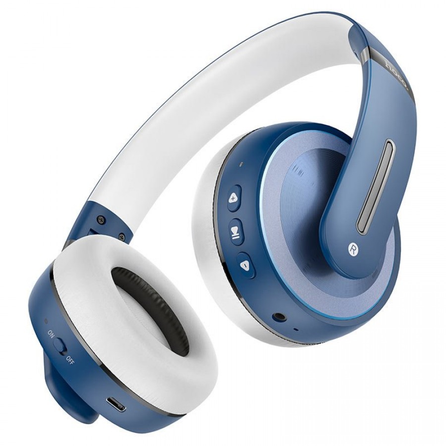 Hoco W34 Katlanabilir Bluetooth Kulak Üstü Kulaklık, Mavi