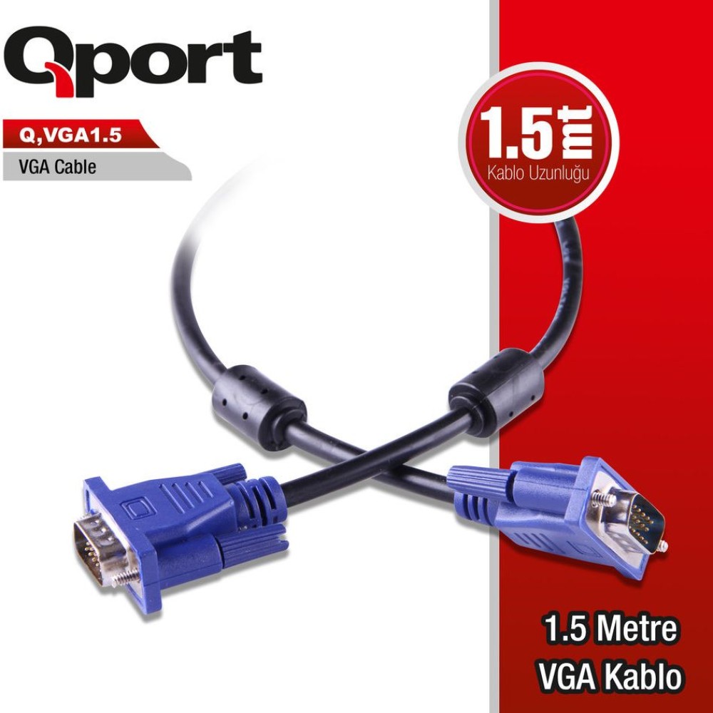 Qport Q-VGA1.5 1.5 m VGA Kablosu