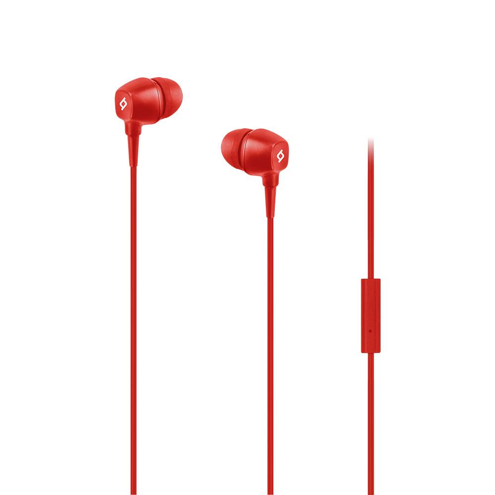Ttec Pop 2KMM13K 3.5mm Earbud Headphones with Microphone, Red