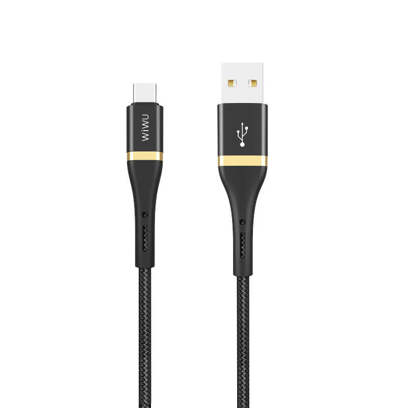 Wiwu Elite ED-101 Type-C USB 1.2 m Şarj Kablosu, Siyah