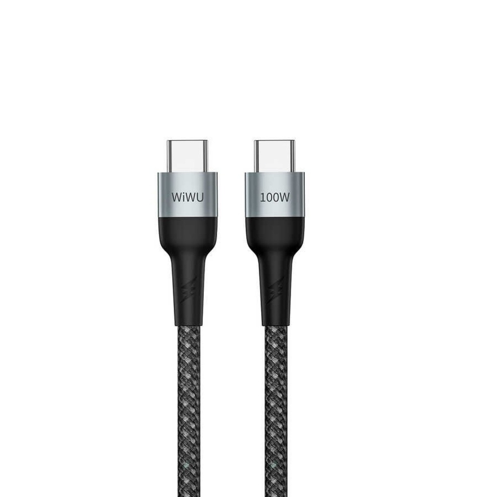 Wiwu Cyclone F15 Type-C to Type-C PD 100W 1.5m Charging Cable, Black
