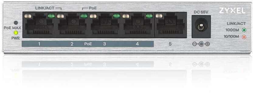 Zyxel GS1005HP 5 Port 10/100/1000 Mbps Gigabit Desktop POE Switch