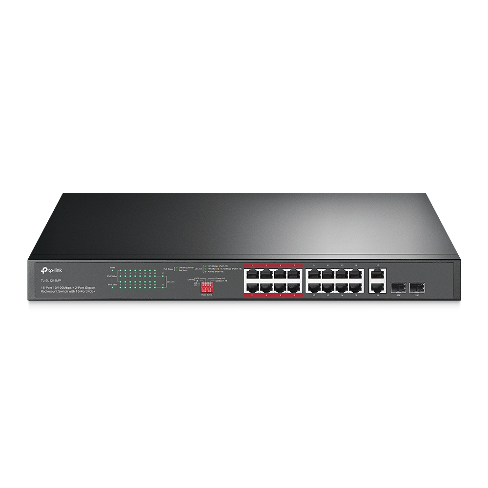 TP-Link TL-SL1218MP 16 Port 10/100/1000 Mbps Gigabit POE Switch