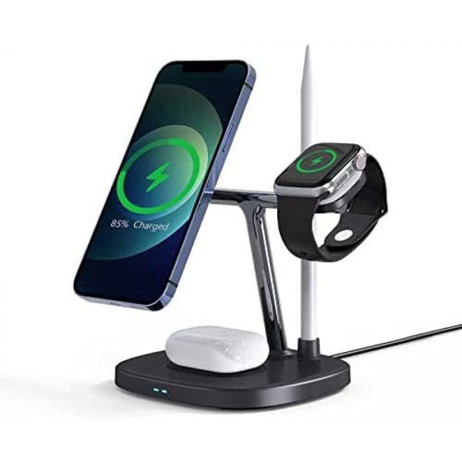 Wiwu Power Air M8 4 in 1 Magnet Wireless Charging Stand, Black