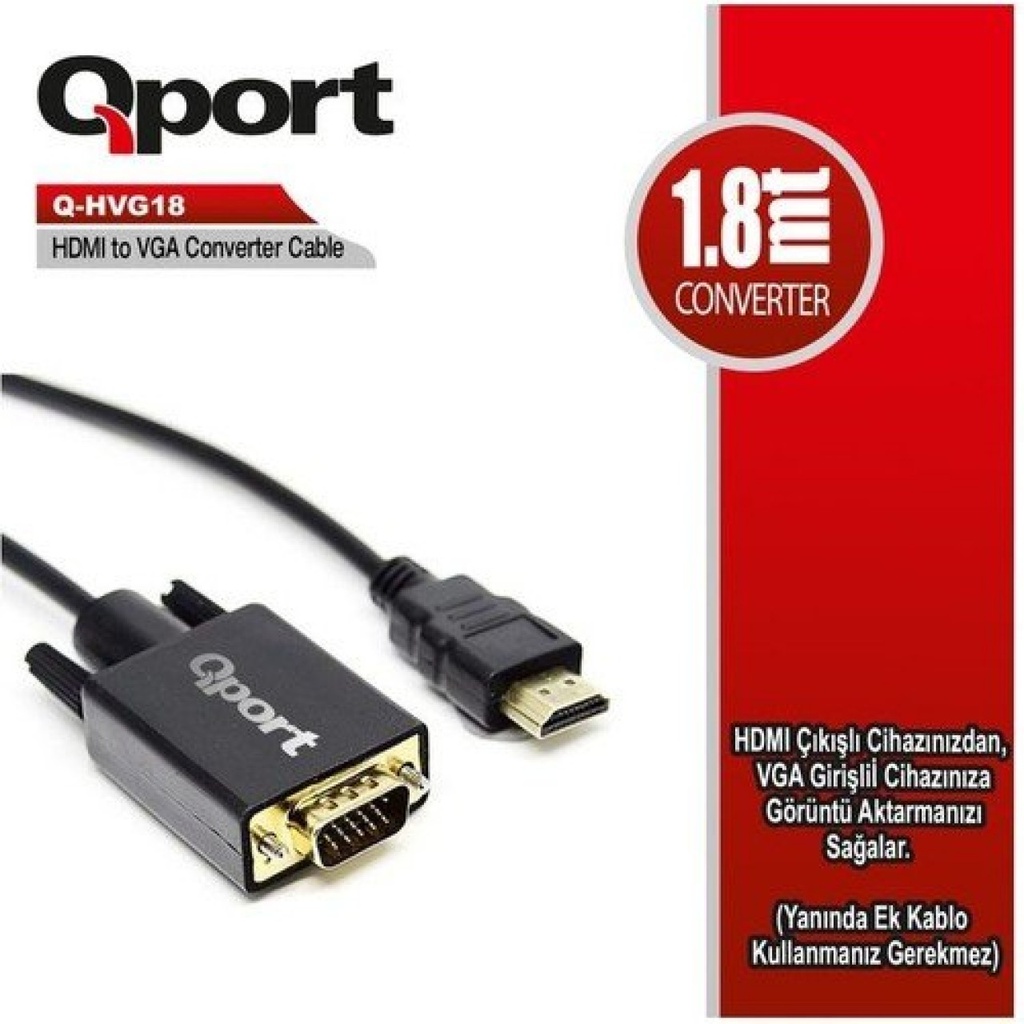 Qport Q-HVG18 HDMI to VGA Çevirici