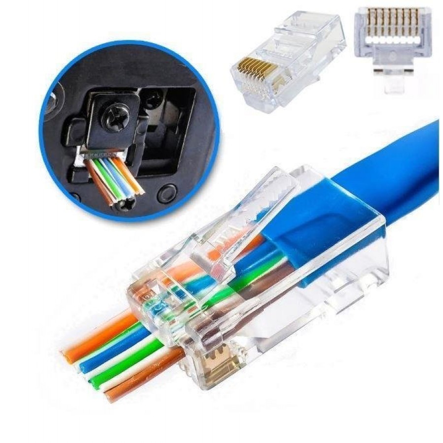 Sensei EZRJ45 Cat5/6 Rj45 Konnektor 100`Lü Paket