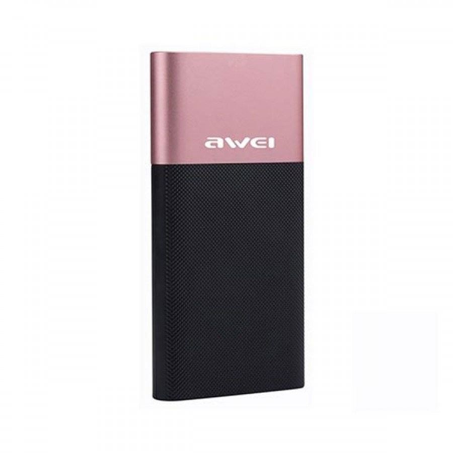 Awei P53K Çift USB Çıkışı 10.000 MAh Pink Powerbank, Pembe