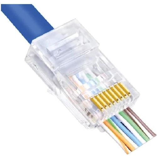 Qport Q-J600Y Cat6 EZ RJ45 Konnektör 50li Paket Ethernet Ağ Kablosu Konnektörü