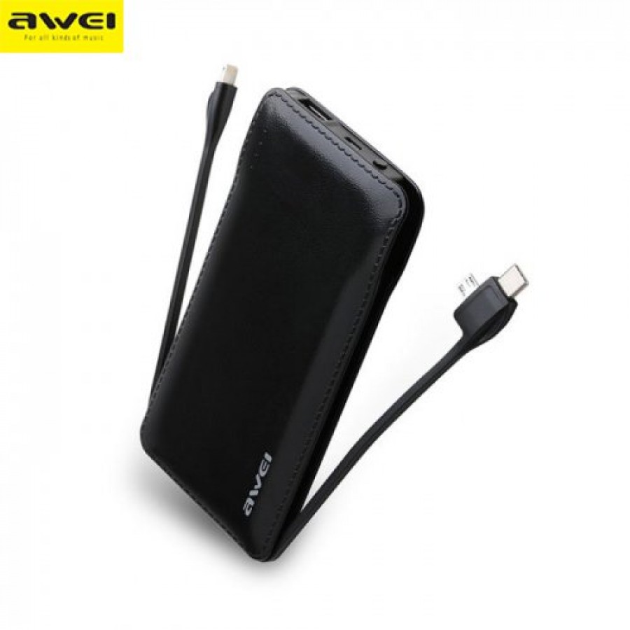 Awei P51K 10.000 mAh Powerbank, Black