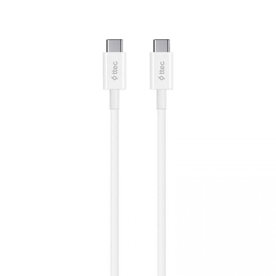 Ttec 2DK36B Type-C - Type-C 1.2 m Hızlı Şarj Kablosu, Beyaz