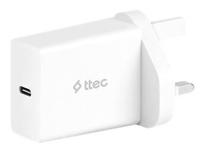 Ttec SmartCharger 2SCS22B-UK Type-C 20W Charging Adapter, White