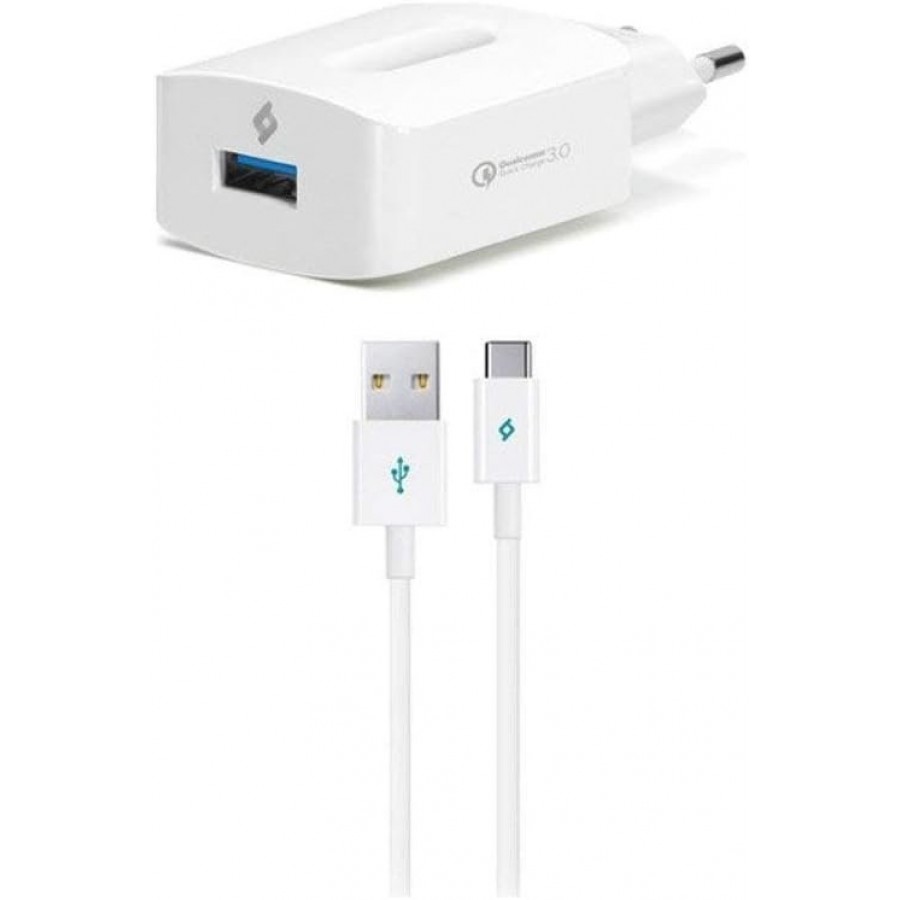 Ttec SpeedCharger 2SCQC01C Fast Charging Adapter and Usb-C Charging Cable