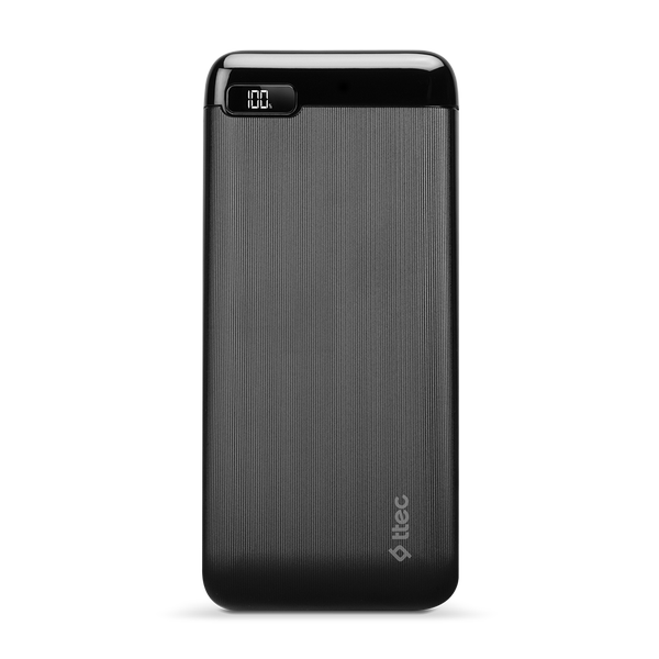 Ttec Powerslim LCD 20.000 Mah Powerbank, Black