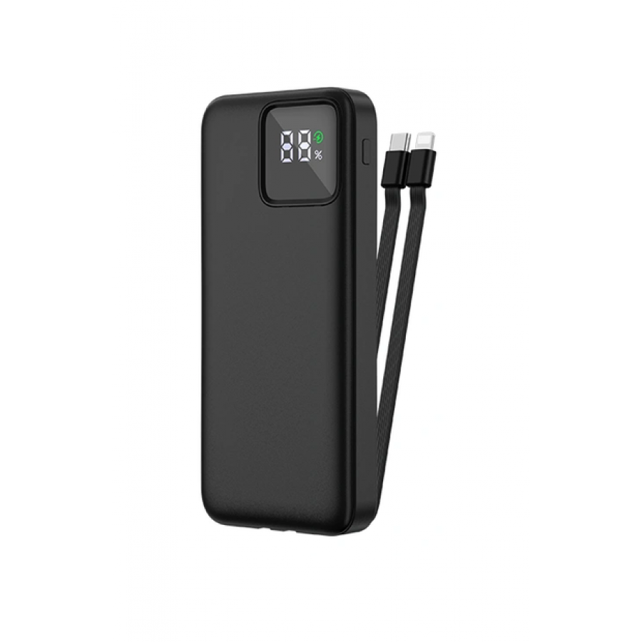 Wiwu JC-22-B 20.000 mAh 22.5 W Type-C Lightning Kablolu Powerbank, Siyah