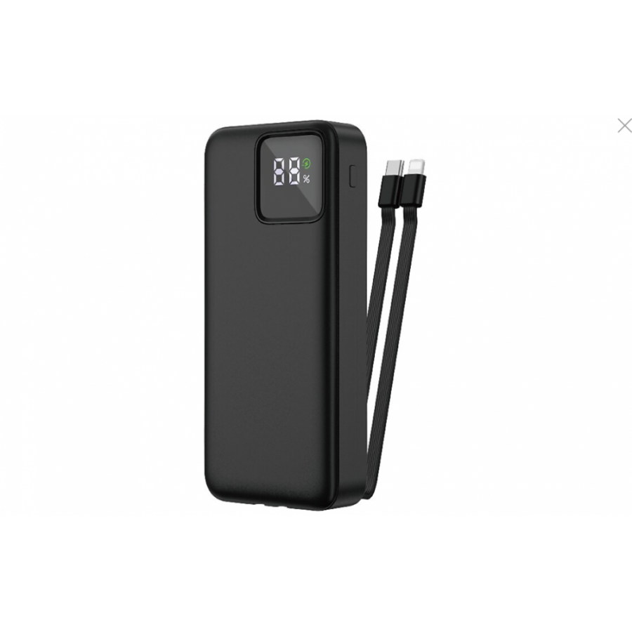 Wiwu JC-22 20.000 mAh 22.5 W Type-C Lightning Kablolu Powerbank, Siyah