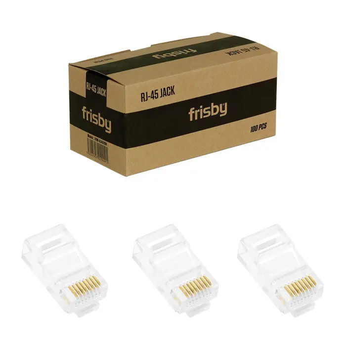 Frisby FNW-RJ4519N RJ45 UTP 100 Pcs Gold Pin Connector