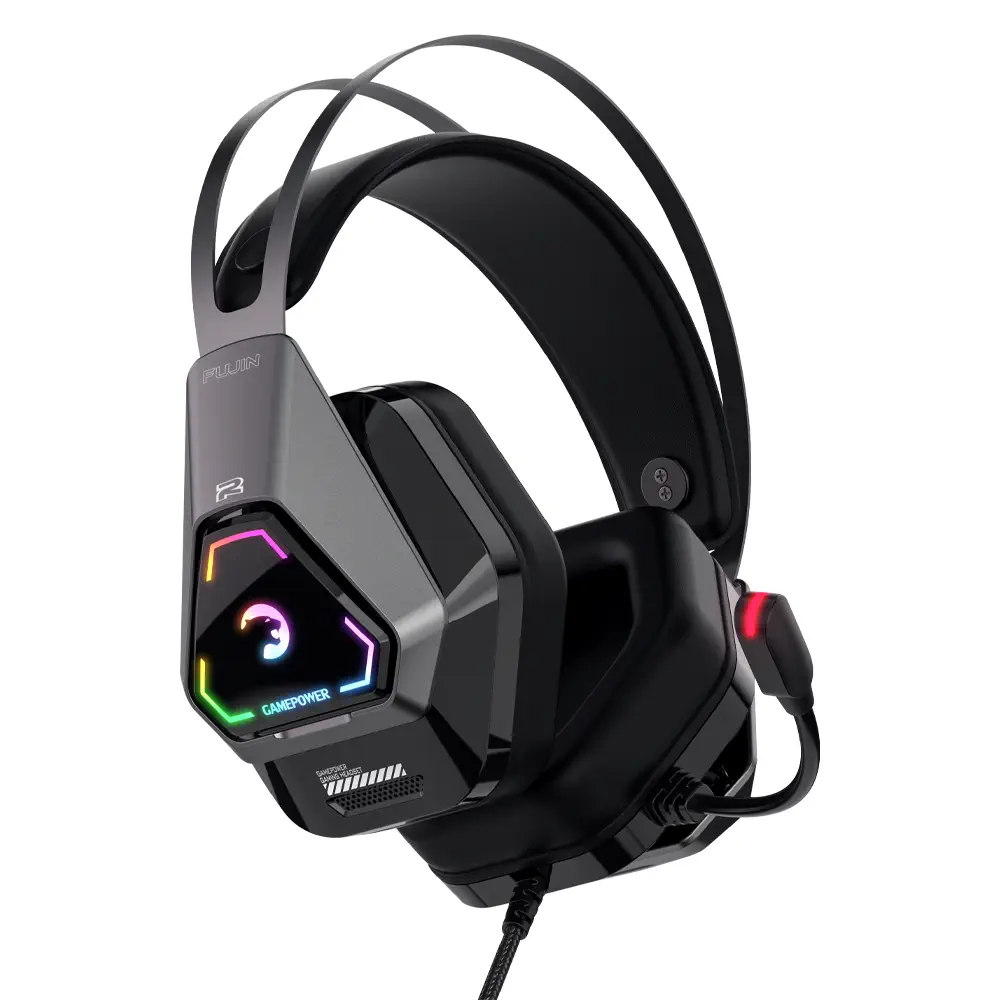 Gamepower Fujin Pro 7.1 Surround Hi-Fi RGB Gaming Headset, Black