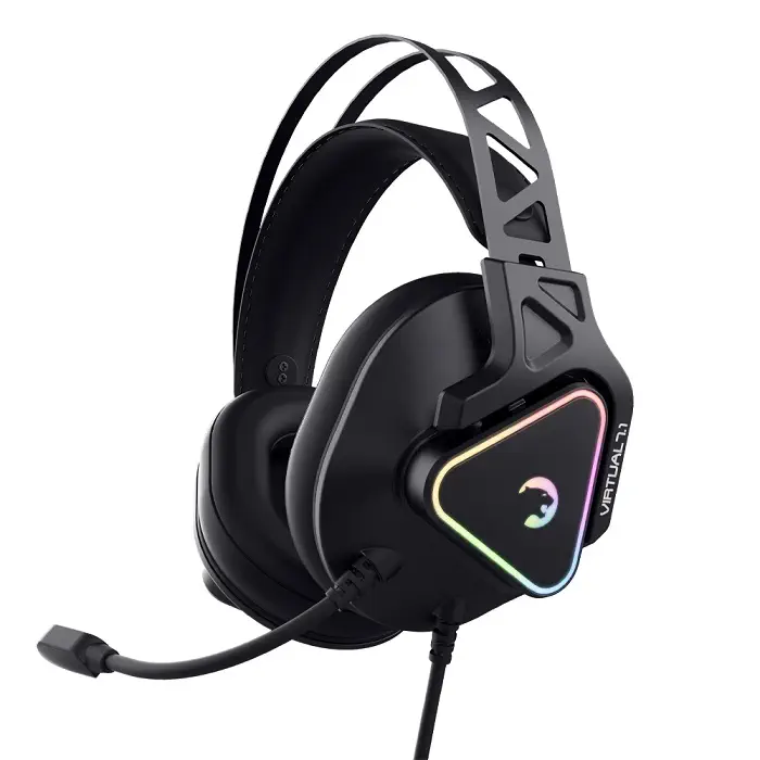 GamePower Kizaru Pro Vibrating 7.1 Surround Hi-Fi RGB Gaming Headset, Black