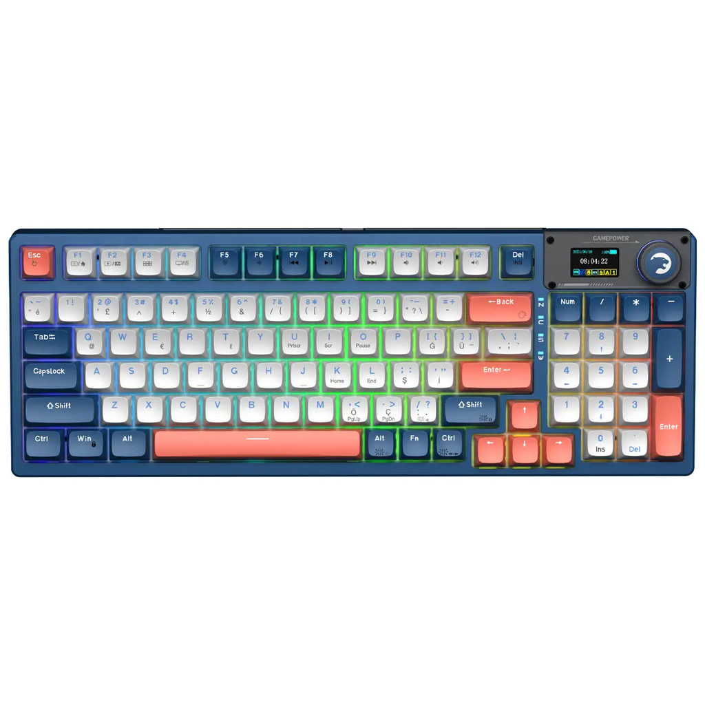 Gamepower Gasket Elite RGB Wireless/Bluetooth/Wired Mechanical Red Switch Gaming Keyboard