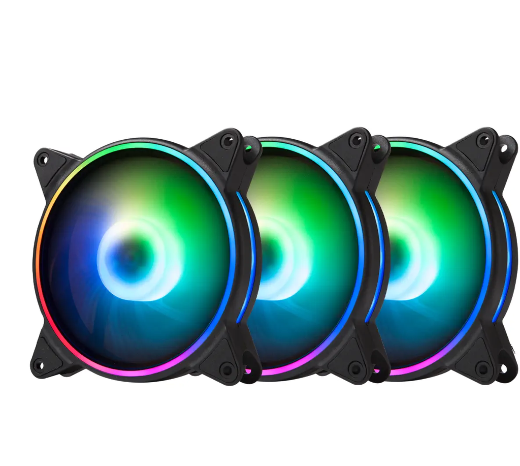 GamePower Air Turbine RGB Controller Remoteless 3*12CM Fan
