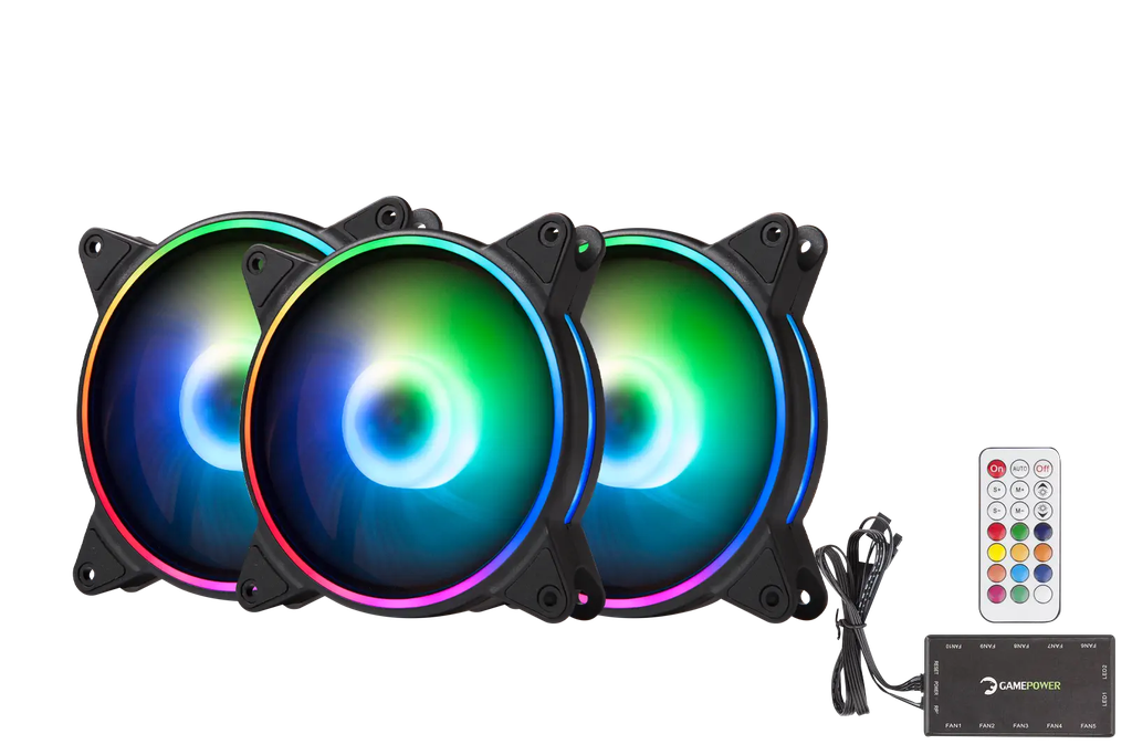 GamePower Air Turbine ARGB/RGB 3*12CM Fan Set Kit
