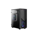 Aerocool AE TMHWK A400 400W Acrylic Panel Led Fan Midi Tower Black ATX Case