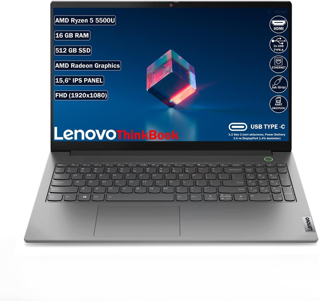 Lenovo ThinkBook 15 G3 Ryzen 5 5500U 16 GB 512 GB SSD Radeon Graphics 15.6" Full HD Notebook