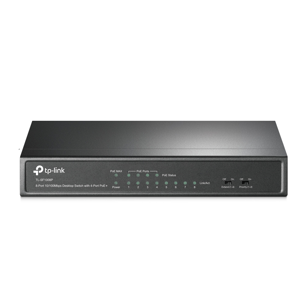 TP-Link TL-SF1008P 8 Port 10/100Mbps 4 Bağlantı Noktalı PoE+ Masaüstü Switch