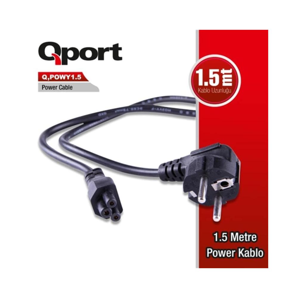 Qport Q-POWY1.5 1.5m Notebook Güç Kablosu