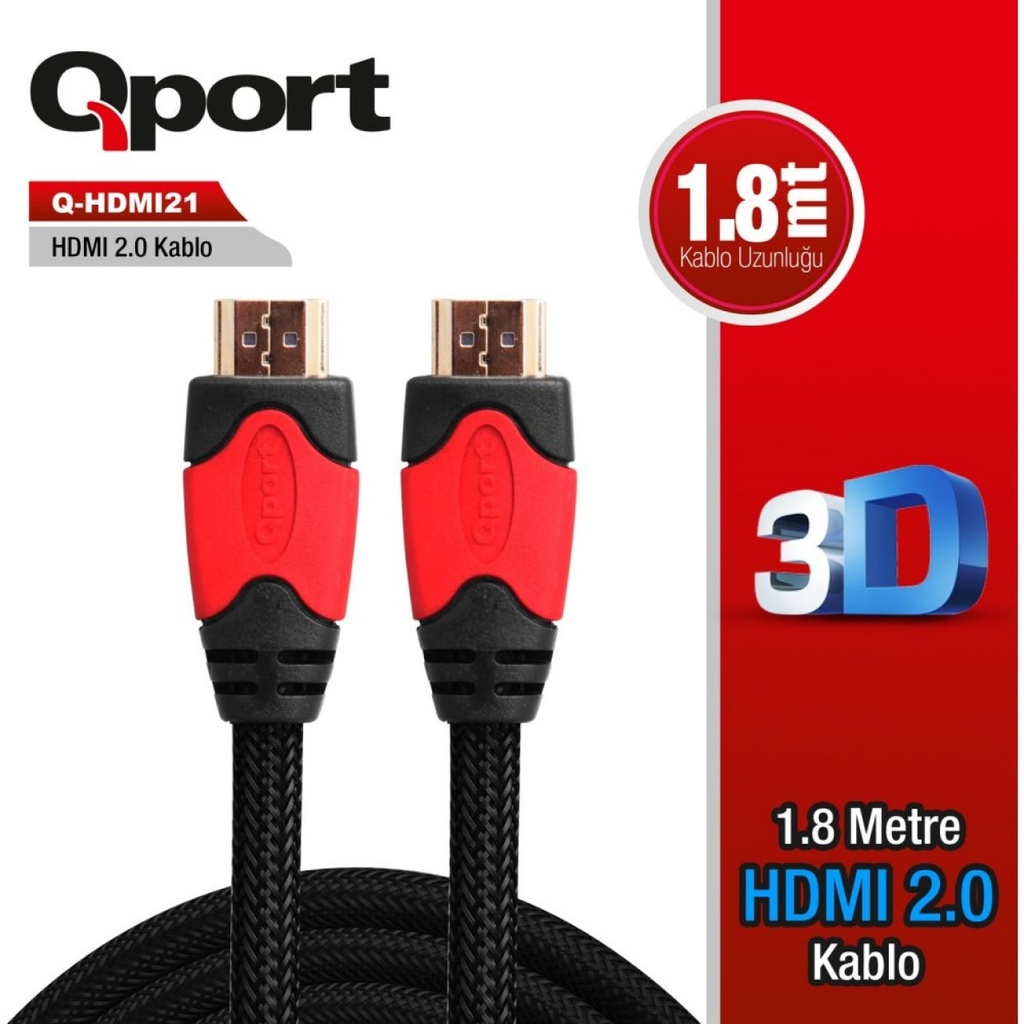 Qport Q-HDMI21 1.8 m 4K HDMI Cable
