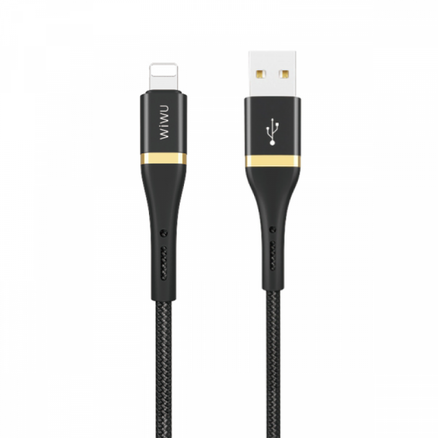 Wiwu Elite ED-100 2m Lightning Usb Şarj Kablosu, Siyah