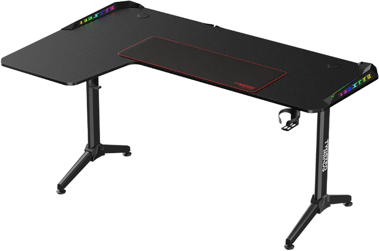 Twisted Minds TM-Y-LB-RGB Warrior L Shaped Gaming Desk RGB Left, Black