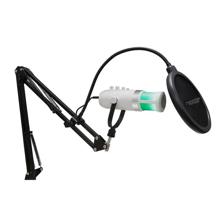 Twisted Minds W108 W RGB Gaming Microphone, Supports Mobile Phone, Computer, Tablet, White