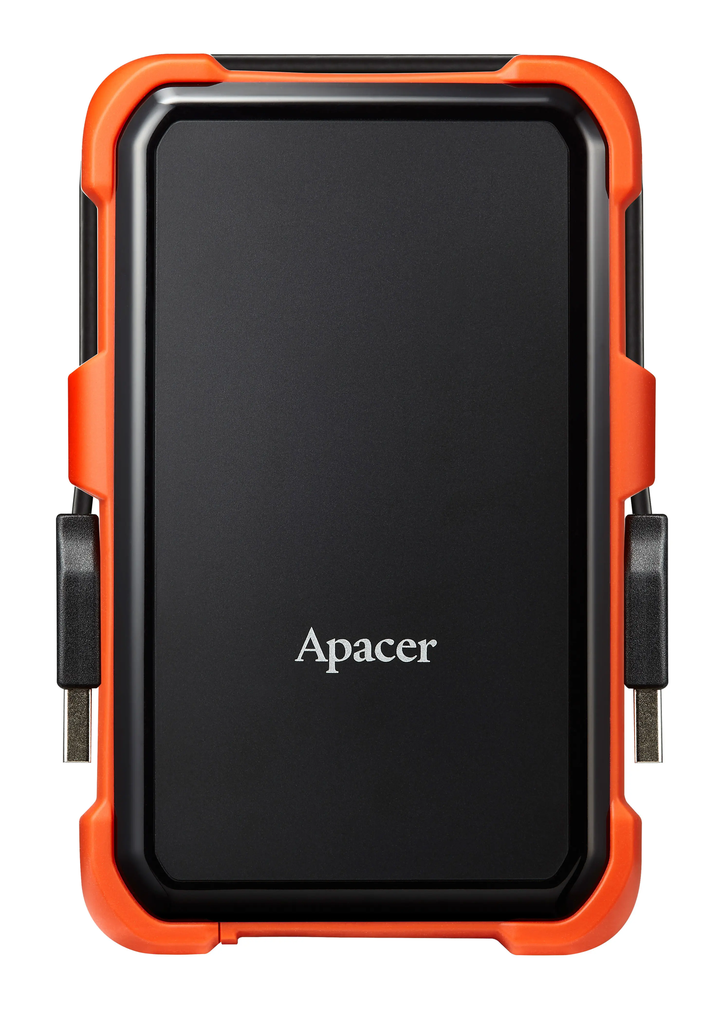 Apacer AC630 1 TB Military Grade Shockproof 2.5¨ USB 3.1 Portable Hard Drive, Black-Orange