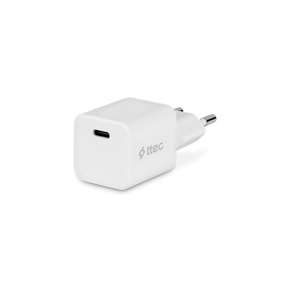 Ttec SmartCharger 20W PD USB-C Akım Korumalı Şarj Adaptörü, Beyaz
