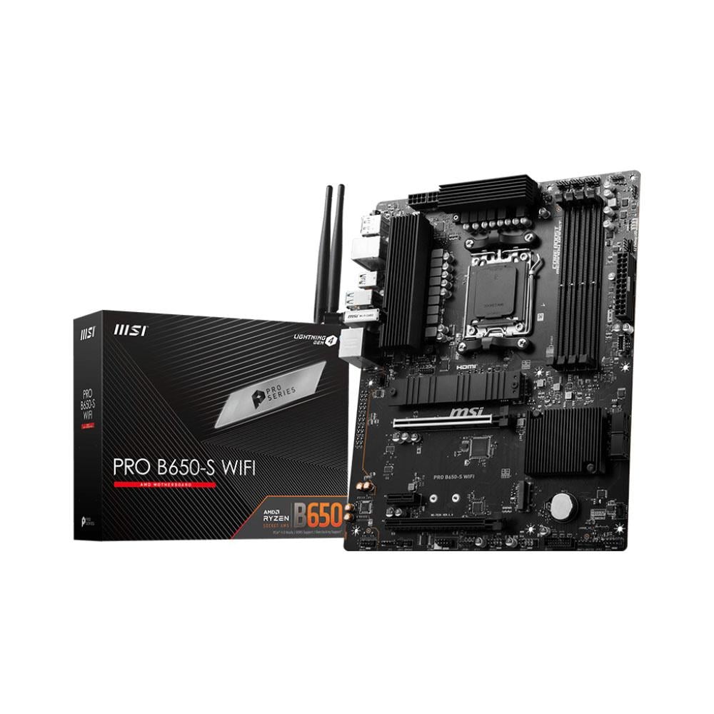 MSI Pro B650-S Wi-Fi AMD B650 Socket AM5 DDR5 7200MHZ(OC) ATX Gaming Motherboard