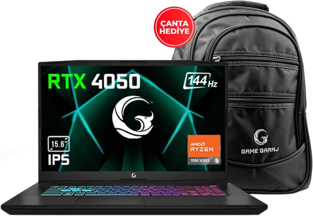 Game Garaj Slayer R5-4050 C2 Ryzen 5 7535HS 32 GB 1 TB SSD RTX4050 15.6" Full HD Oyuncu Notebook