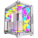 Twisted Minds TM1-W-S Bullet-07 Medium Tempered Glass Mid Tower Gaming Case, White