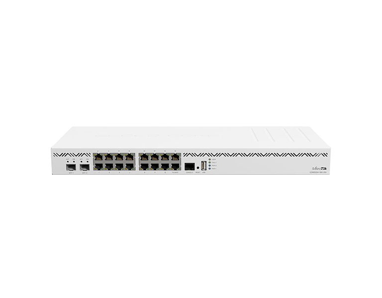 Mikrotik CCR2004-16G-2S+ 2 x 10G SFP+ Portu Cloud Core 16 Portlu Raf Tipi Gigabit Switch