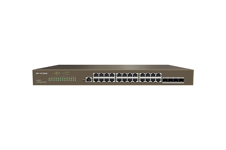 IP-Com G3328F 24 Port Gigabit + 4x1GB SFP Uplink L2 Cloud Managed Rackmount Switch
