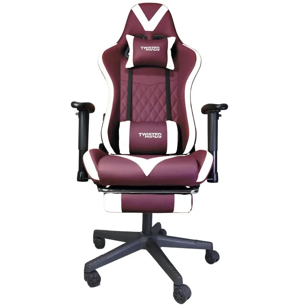 Twisted Minds Comfort E-Sports Gaming Chair White-Claret Red