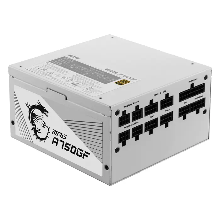 MSI MPG A750GF Beyaz 750W 80 Plus Gold 140mm Full Modüler Gaming Power Supply