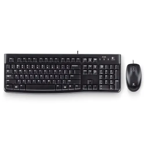 Logitech MK120 920-002560 Wired Keyboard Mouse Set, Black