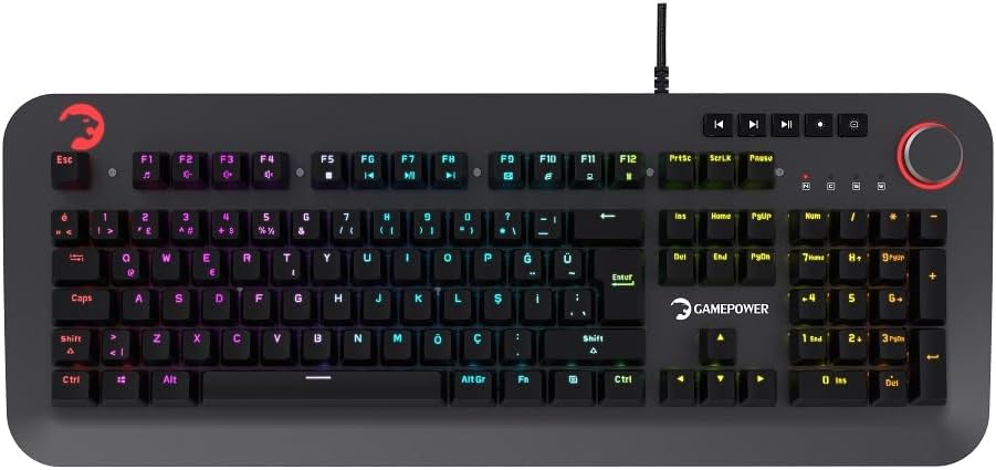 GamePower Starscream 60M RGB Blue Switch USB Suya Dayanıklı Optik Mekanik Gaming Klavye