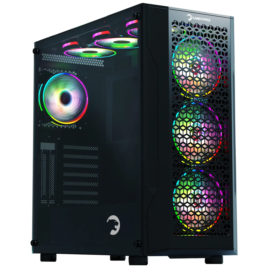 GamePower Savagis 650W 80+ Bronze ATX 4* ARGB Fan Temperli Cam Hub Siyah Gaming Kasa