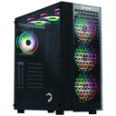 GamePower Savagis 650W 80+ Bronze ATX 4* ARGB Fan Temperli Cam Hub Siyah Gaming Kasa
