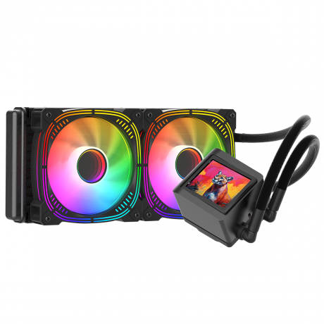 Gamepower Skadi Elite LCD 240 ARGB 240mm Liquid CPU Cooler AM5 and LGA1700 Compatible